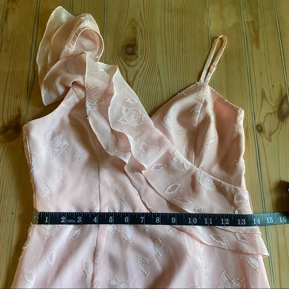 NWOT Lulus Forever Blush Pink Floral Jacquard Ruffled Maxi Dress - Picture 8 of 12